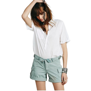 Free People cargo foldover  green tea shorts size 25 women’s